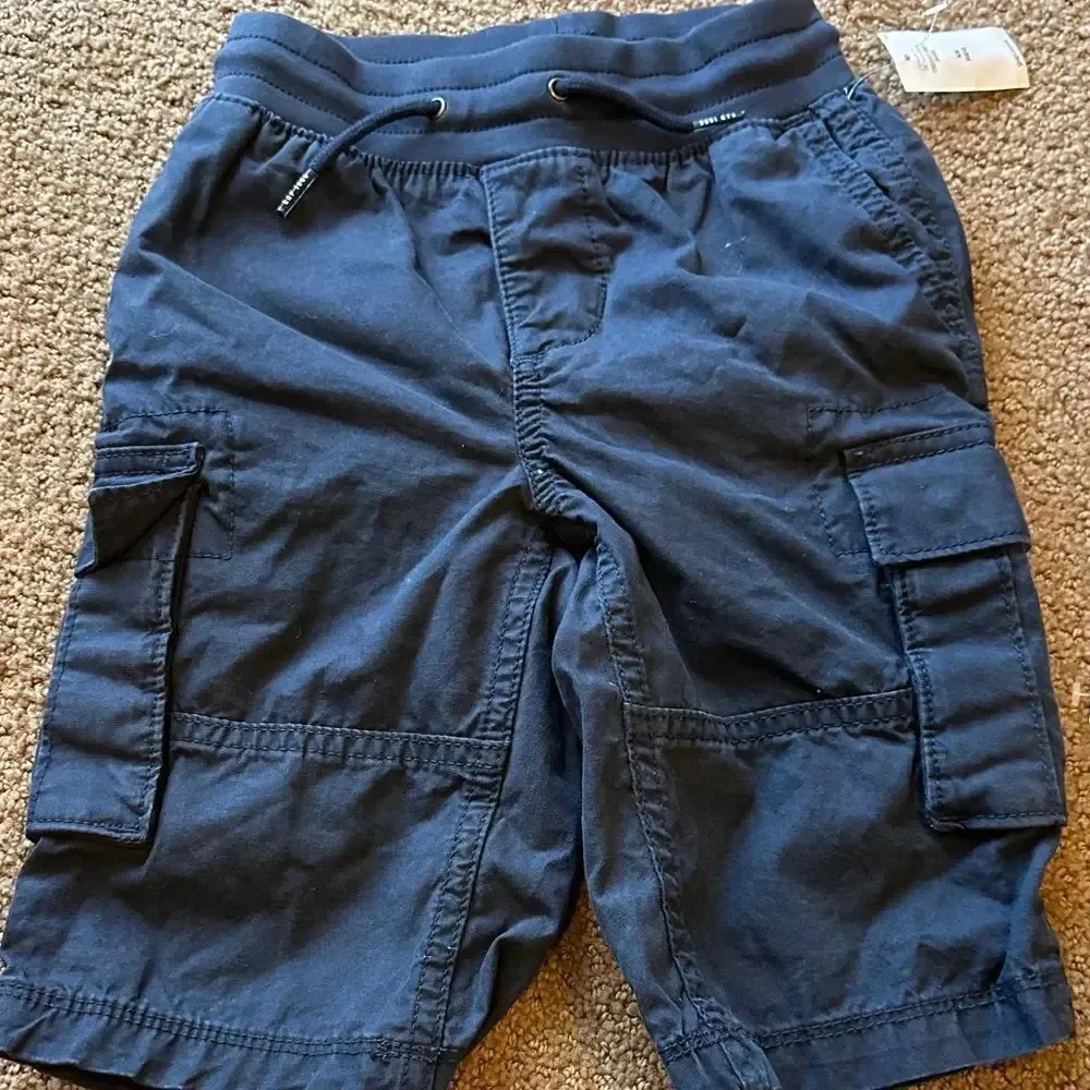 GAP Boys (3) Pairs of Casual Pull-On Shorts in Navy Blue and Tan Size XS (4-5)